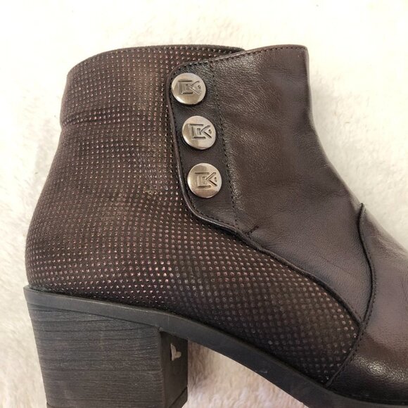 Dorking By Fluchos Brown Leather Heeled Booties Size 37 (6.5 US) - Picture 7 of 10